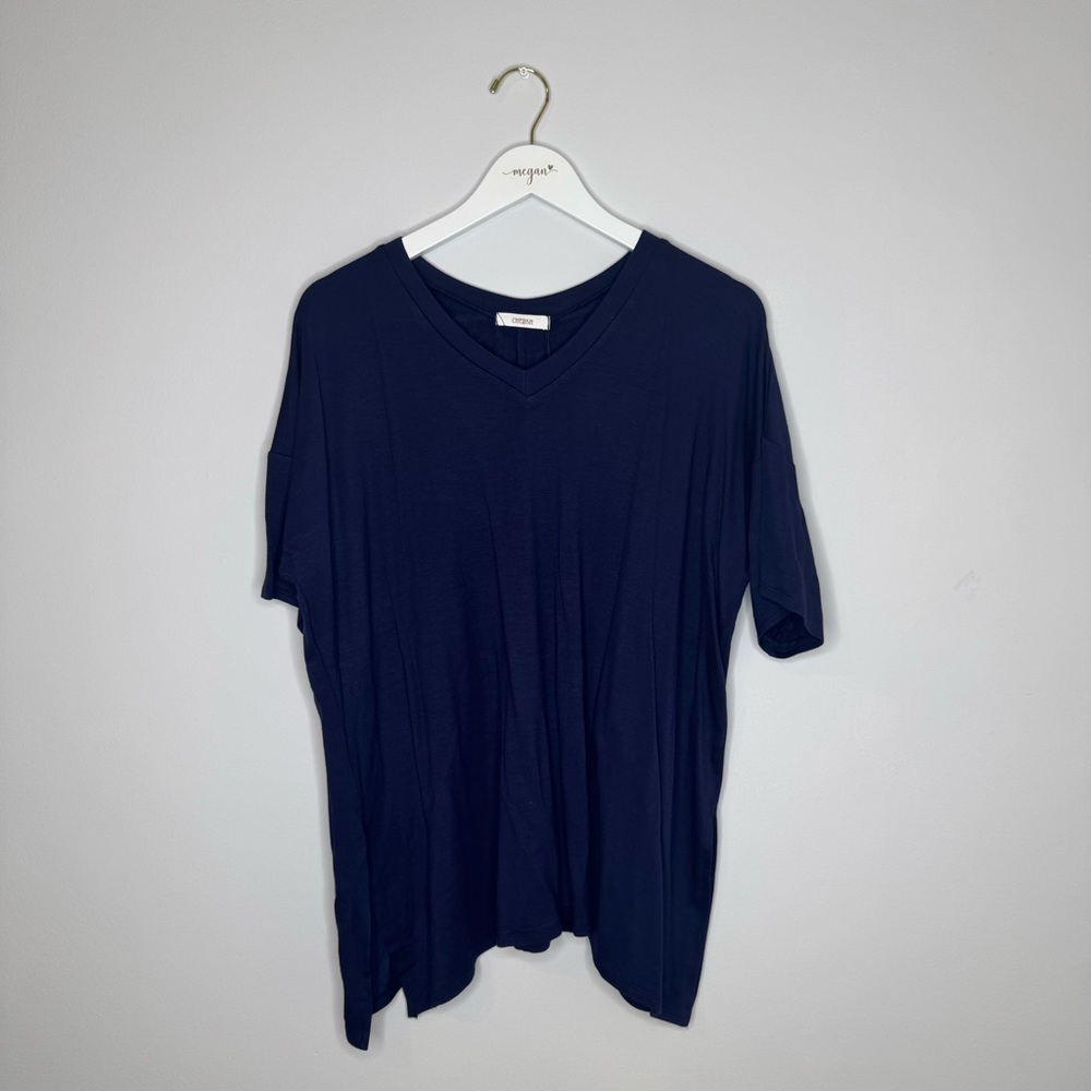 NWT Cherish | Women's Navy V-Neck Short Sleeve Tee | Size Medium